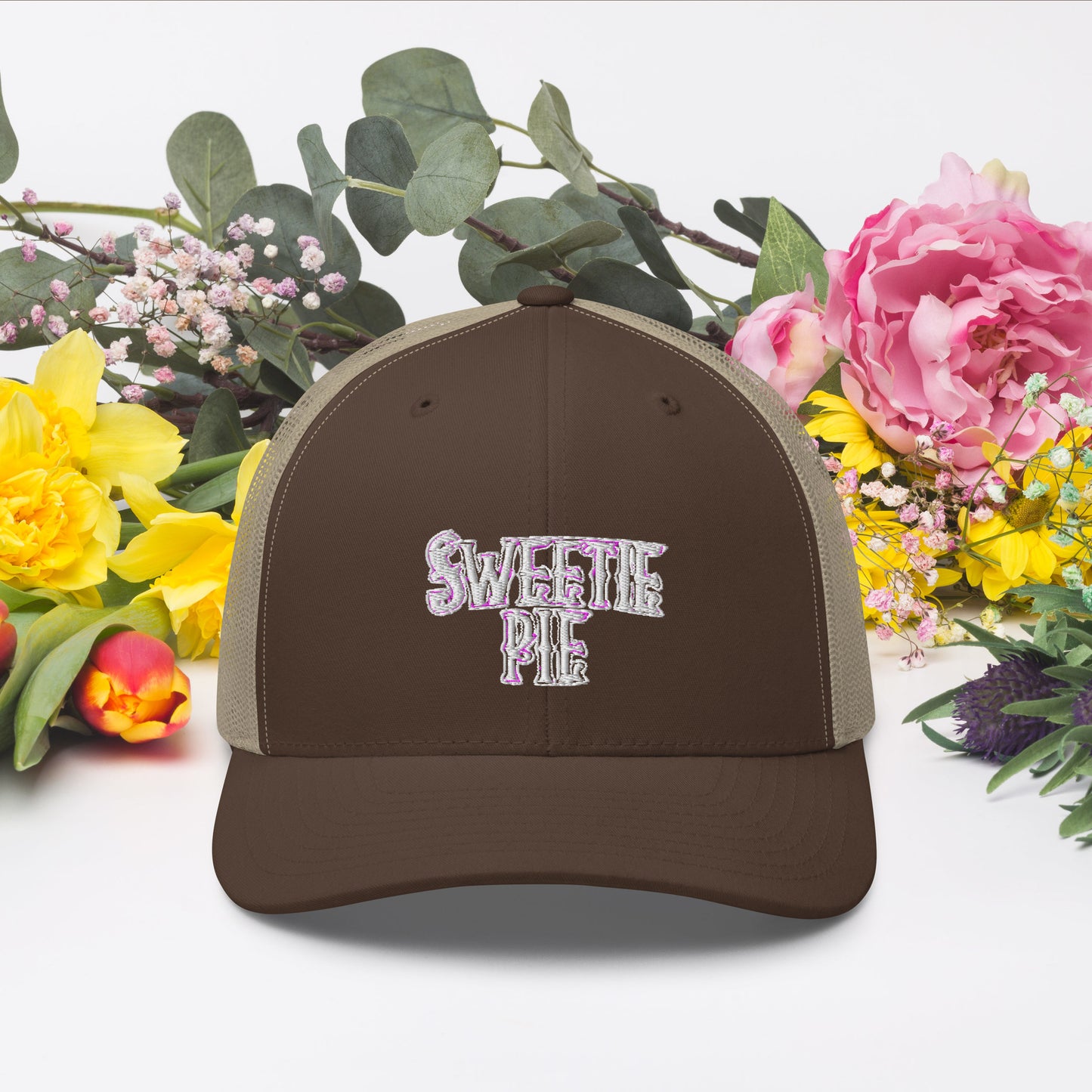 Sweetie Pie Logo Embroidered Trucker Cap (See Stitching Color Note in Description)