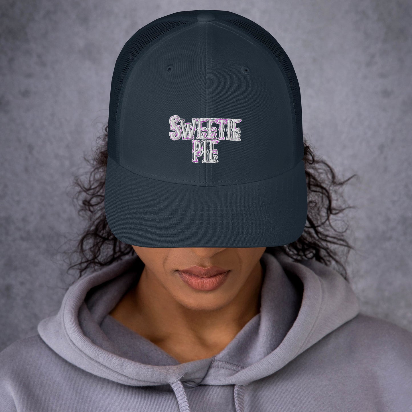 Sweetie Pie Logo Embroidered Trucker Cap (See Stitching Color Note in Description)