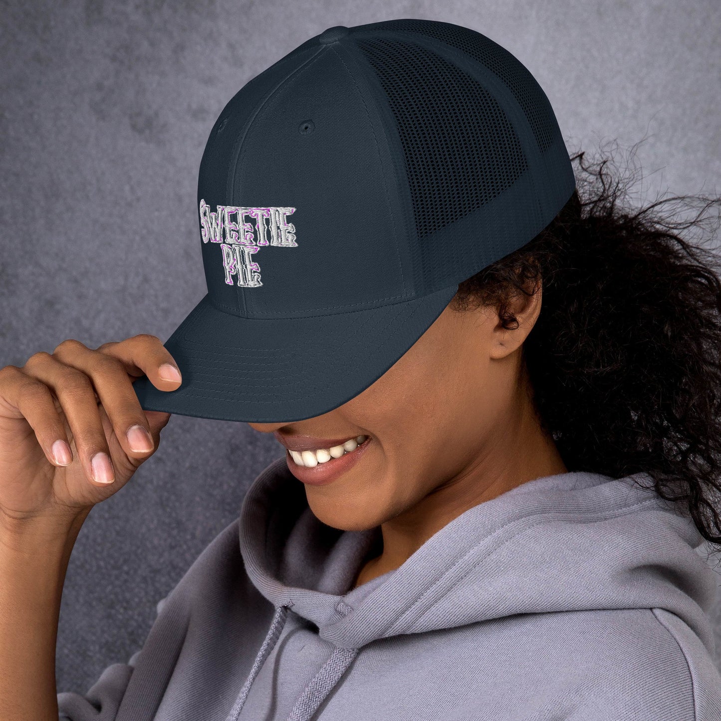 Sweetie Pie Logo Embroidered Trucker Cap (See Stitching Color Note in Description)