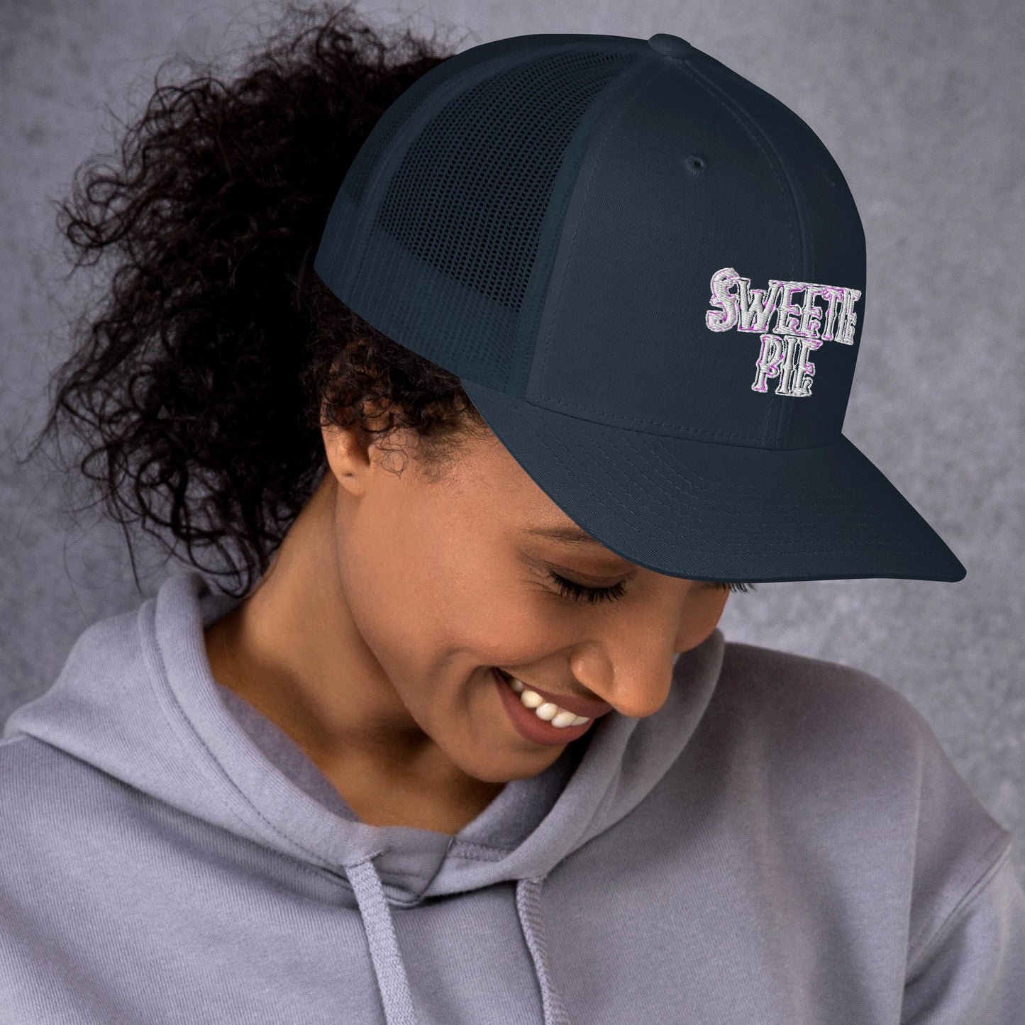 Sweetie Pie Logo Embroidered Trucker Cap (See Stitching Color Note in Description)