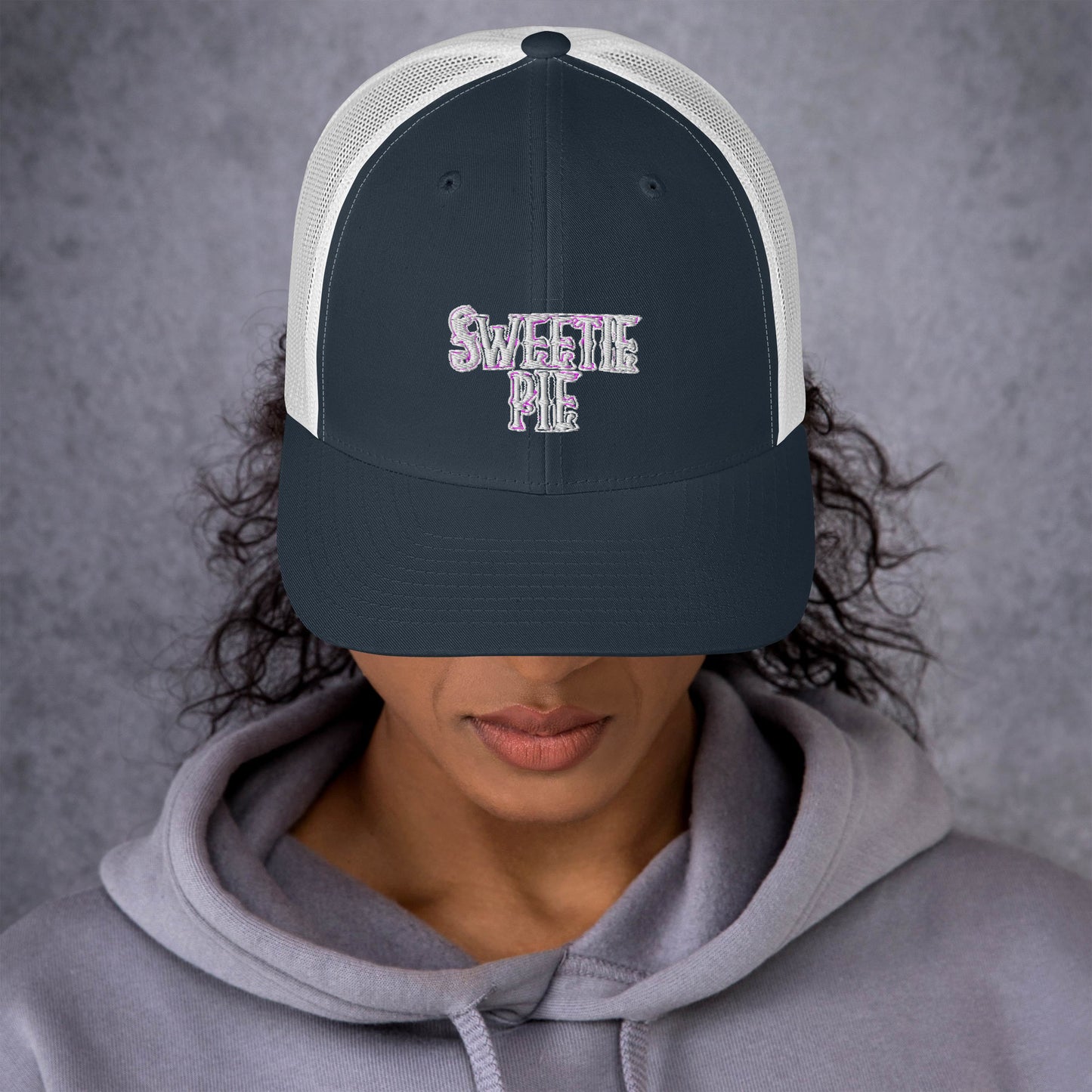 Sweetie Pie Logo Embroidered Trucker Cap (See Stitching Color Note in Description)