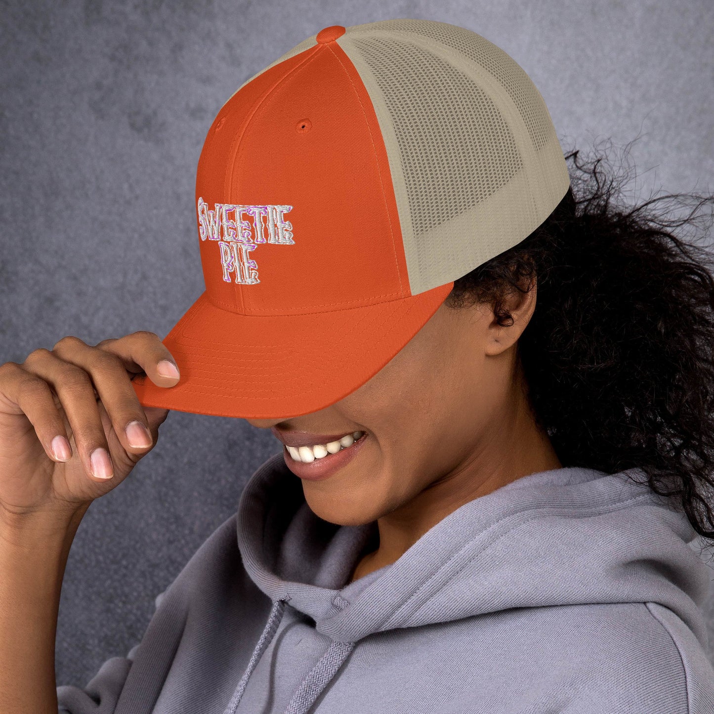 Sweetie Pie Logo Embroidered Trucker Cap (See Stitching Color Note in Description)